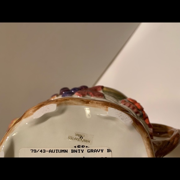 COPY - FITZ & FLOYD AUTUMN BOUNTY GRAVY BOAT & PLATE. - Picture 6 of 13